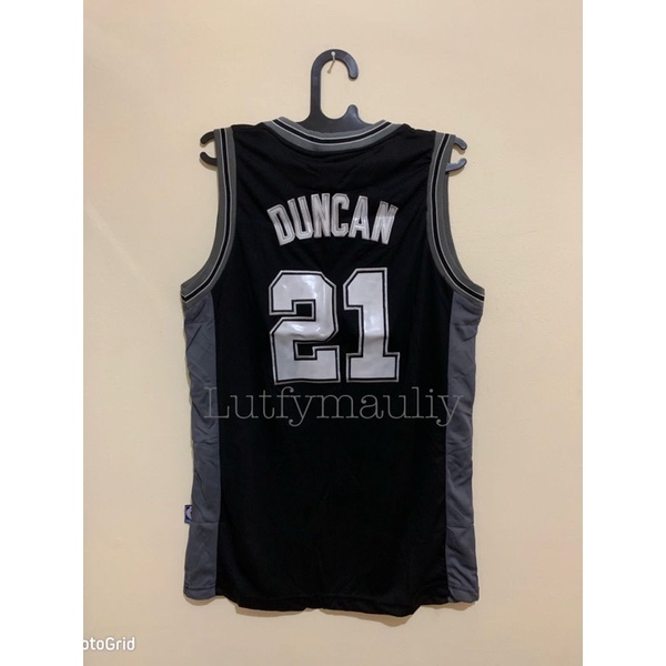 Jersey Basket Nba San Antonio Spurs Tim Duncan Grade Original Bordir