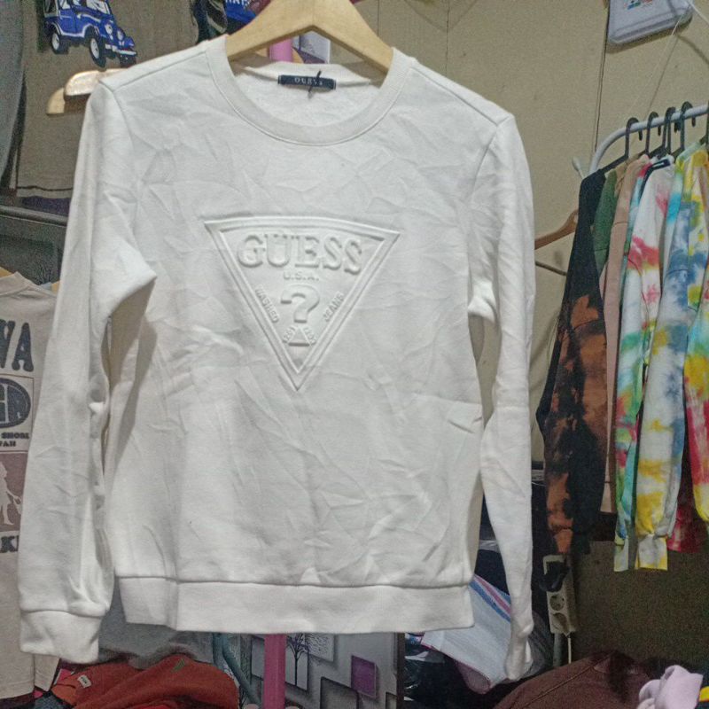 crewneck guess putih