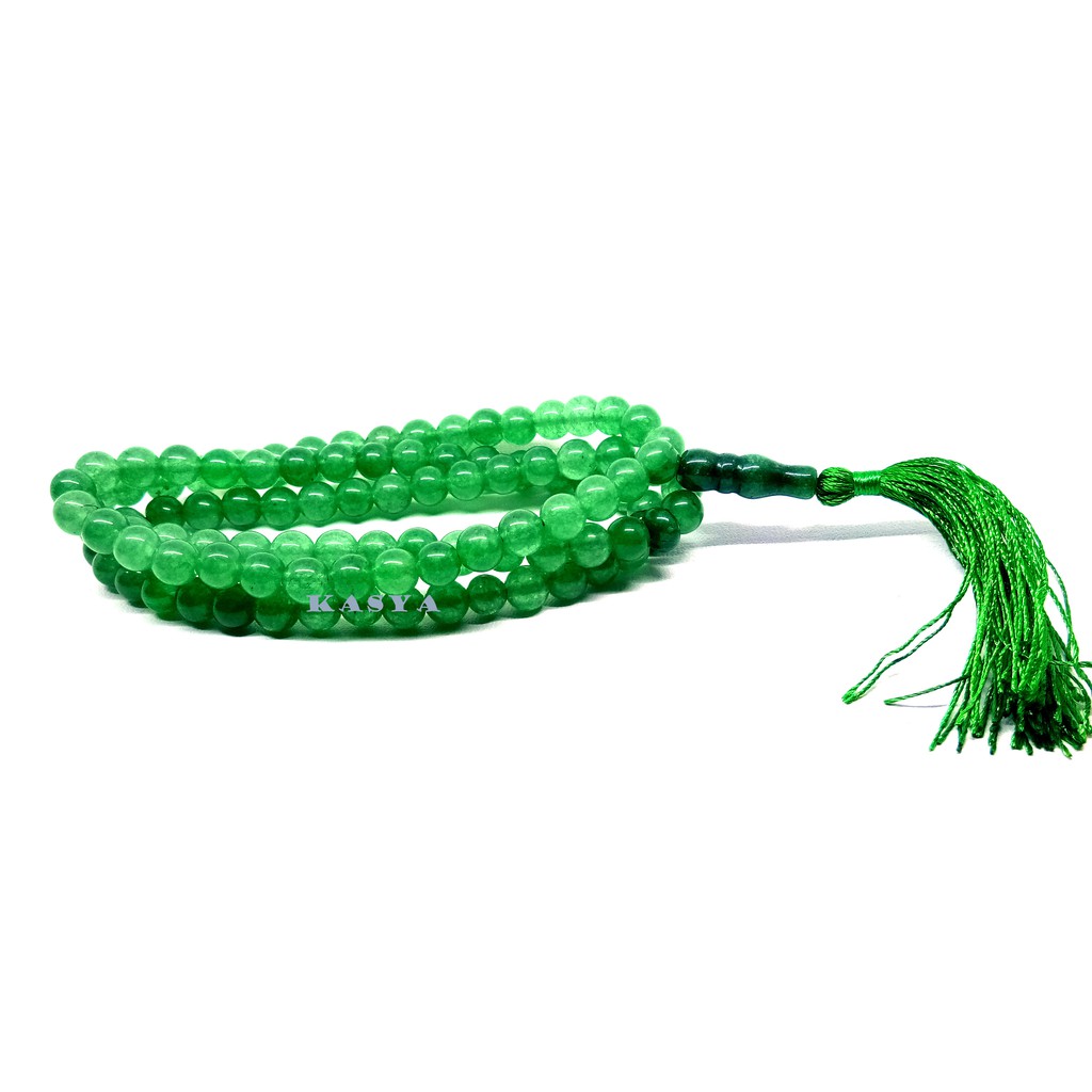 TASBIH BATU NATURAL GREEN JADE 99 - ORIGINAL GIOK HIJAU