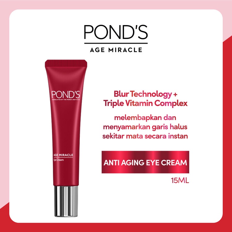 Ponds Age Miracle Eye Cream Anti Aging+Glowing with Retinol, Niacinamide &amp; Prebiotic 15ml
