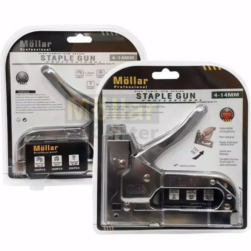 

(COD) Staples Gun 3 in 1 Staples Tembak Stapler Hekter Heckter Nail Jok Tacker Mollar/Murah/mc