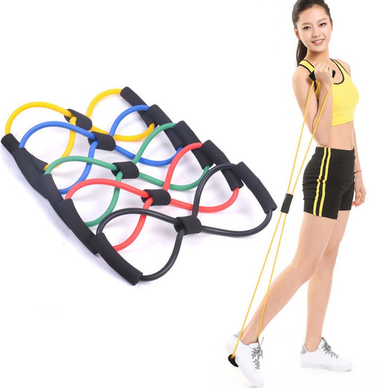 Resistance Band Arms Tali Stretching Yoga Fitness Wanita Exercises Gym Tali Pemanasan OlahRaga