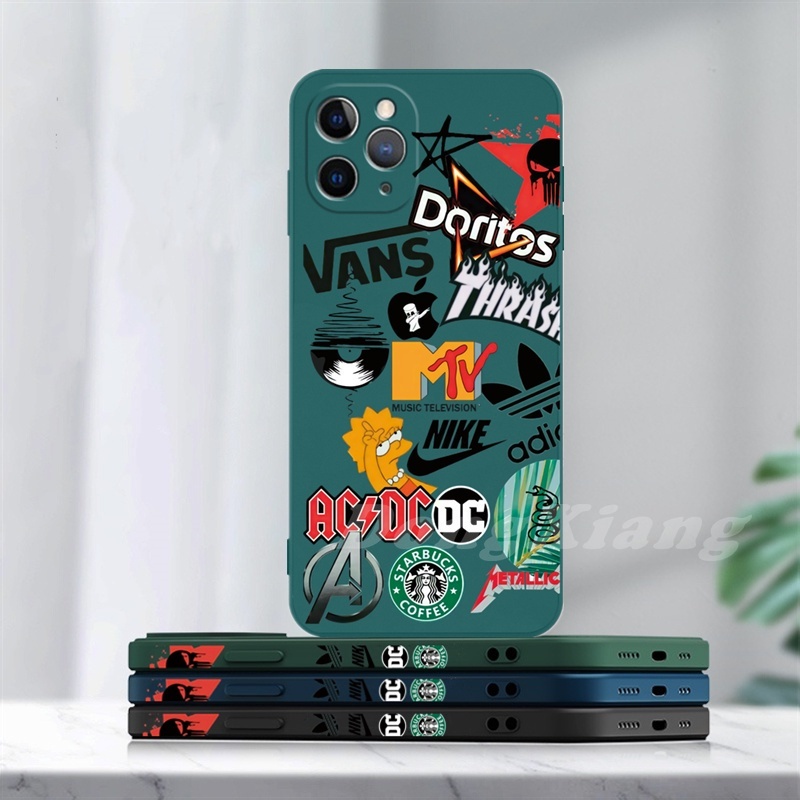 Xiaomi POCO X5 M4 Pro X4 Pro Redmi Note10 10Pro 11 11Pro 9A 9AT 9C 9T POCO M3 X3 NFC X3PRO Casing Ponsel Merek Eropa Trendy Case Cakupan Penuh Sarung Karet Lembut