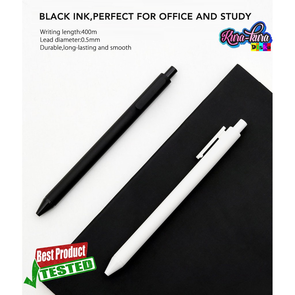 

Kacogreen Signing Gel Ink Pen Pena Pulpen Hitam 10 PCS