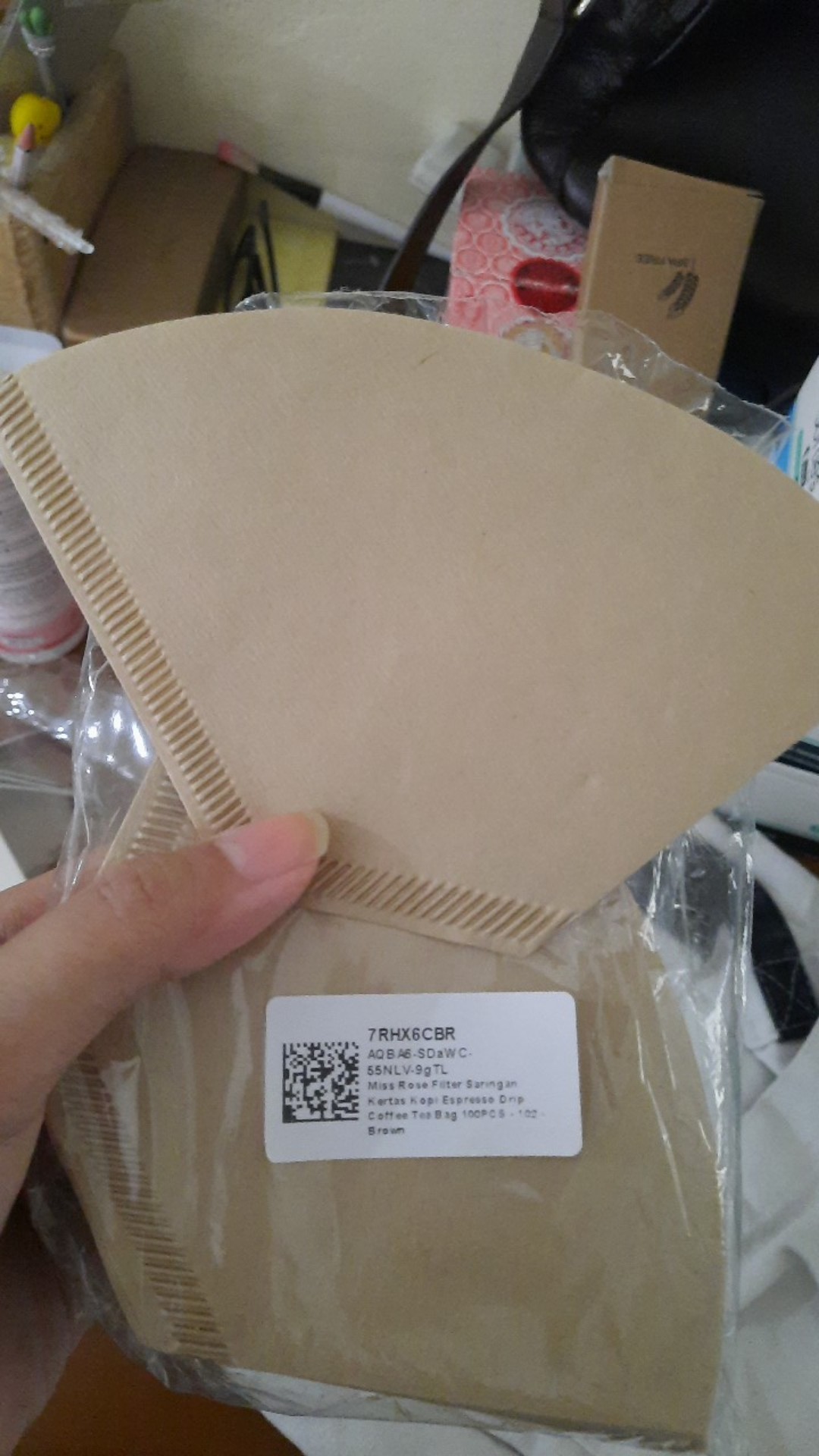 Paper Drip Coklat 100 Pcs - Alat Kopi Kertas Filter Flat Bottom