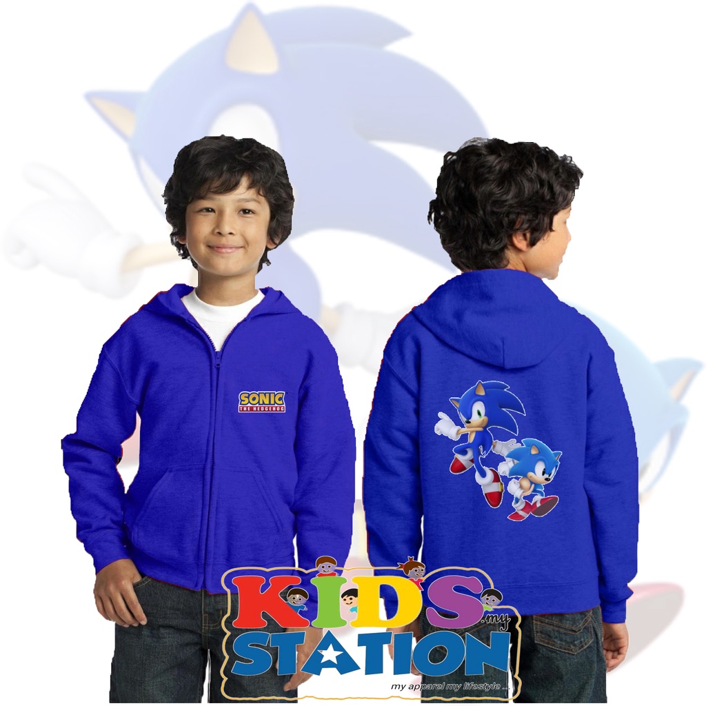 JAKET ANAK ANAK HOODIE ZIPPER SONIC THE HEDGEHOG 2