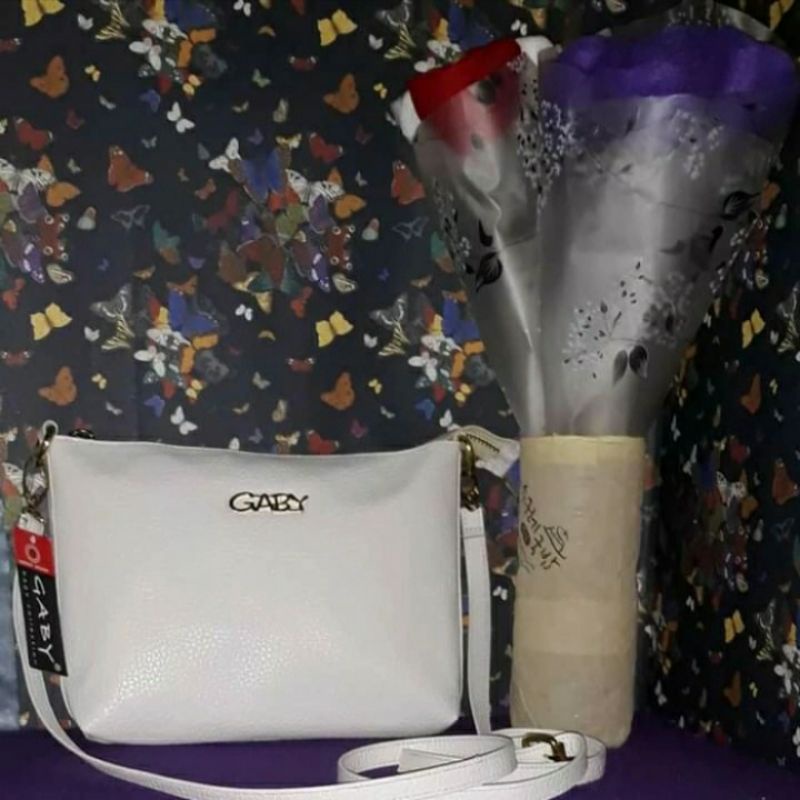 Tas Sling Mini Gaby Putih Polos Wanita
