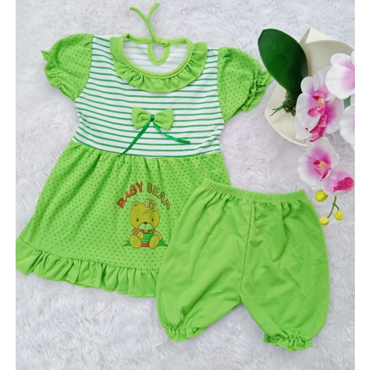 SET BABY BEAR/SET DRESS /SET KATUN ANAK/SETELAN ANAK PEREMPUAN