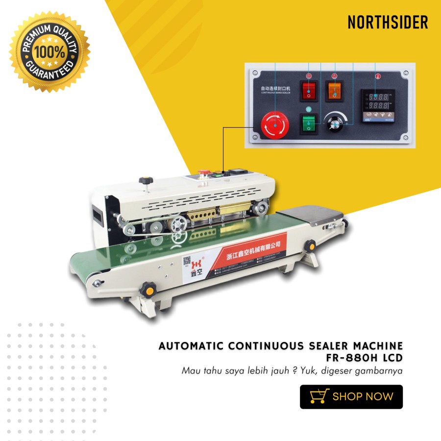 AUTOMATIC CONTINUOUS SEALER MACHINE HORIZONTAL FR-880H | MESIN SEALER