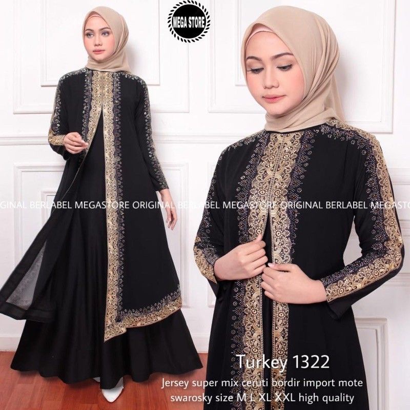 Gamis Turkey 1322 Hawa #290 Dress Busana Muslimah By Original Mega Store Farzolla 2