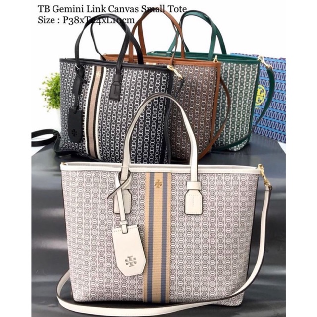 Tory Burch Gemini Link Canvas Small Tote