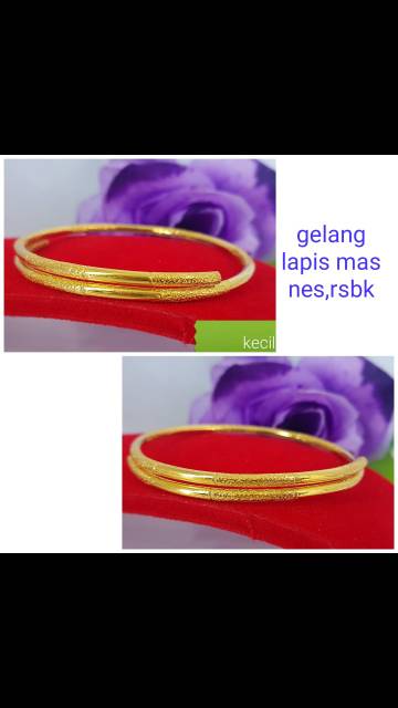 Gelang lapis mas model keroncong bambu,ukuran free size (bisa dibesarkecilkan,bisa disepuh ulang