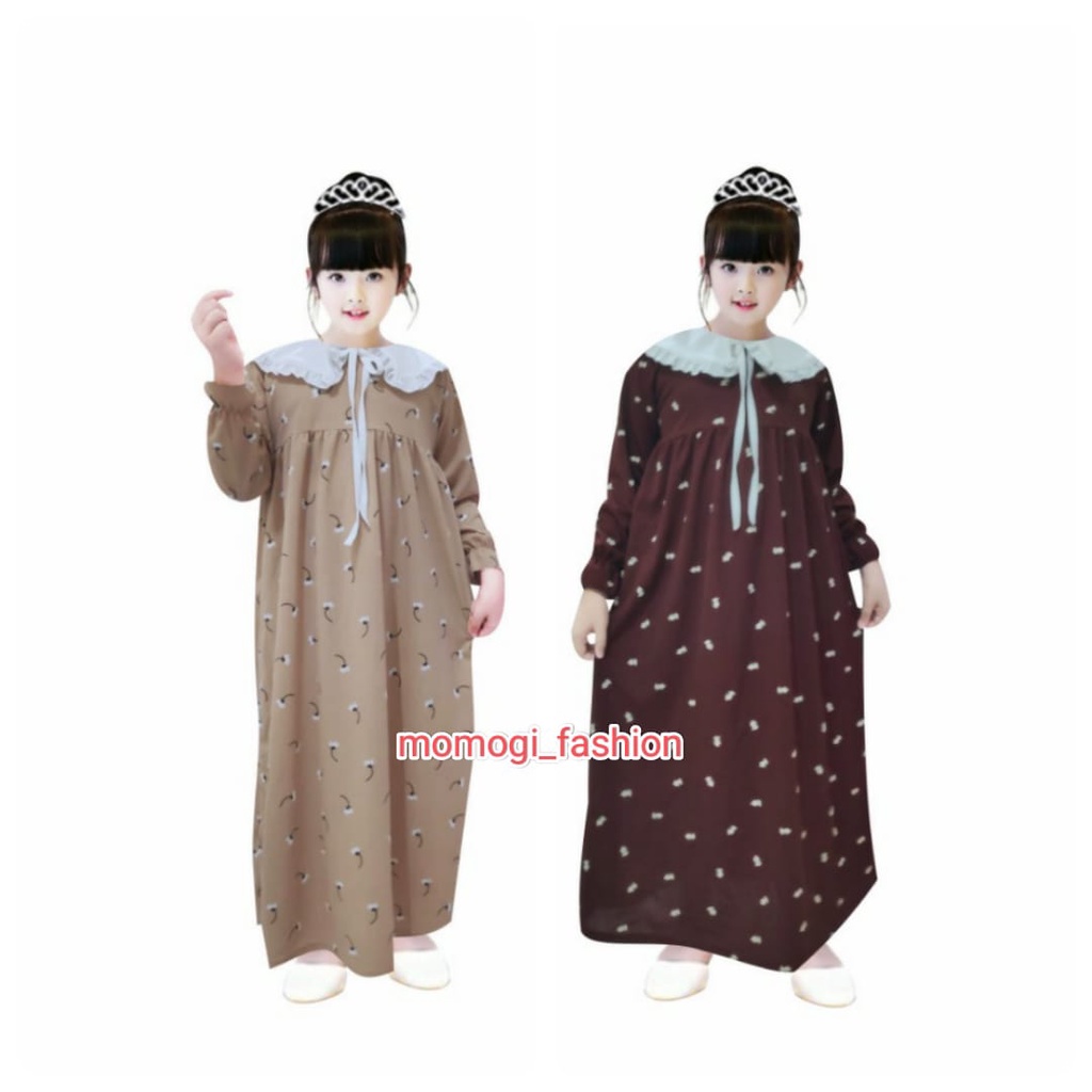 MOMOGI- GAMIS LILY KOREAN COLLAR BABYDOLL / GAMIS ANAK PEREMPUAN Usia 5th-10th