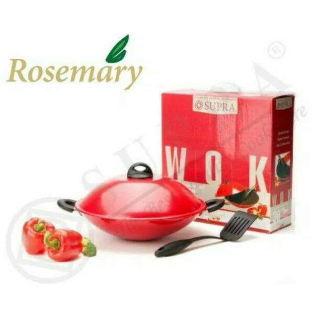 Rosemary Supra Wok 36 c + Tutup / Wajan + Spatula