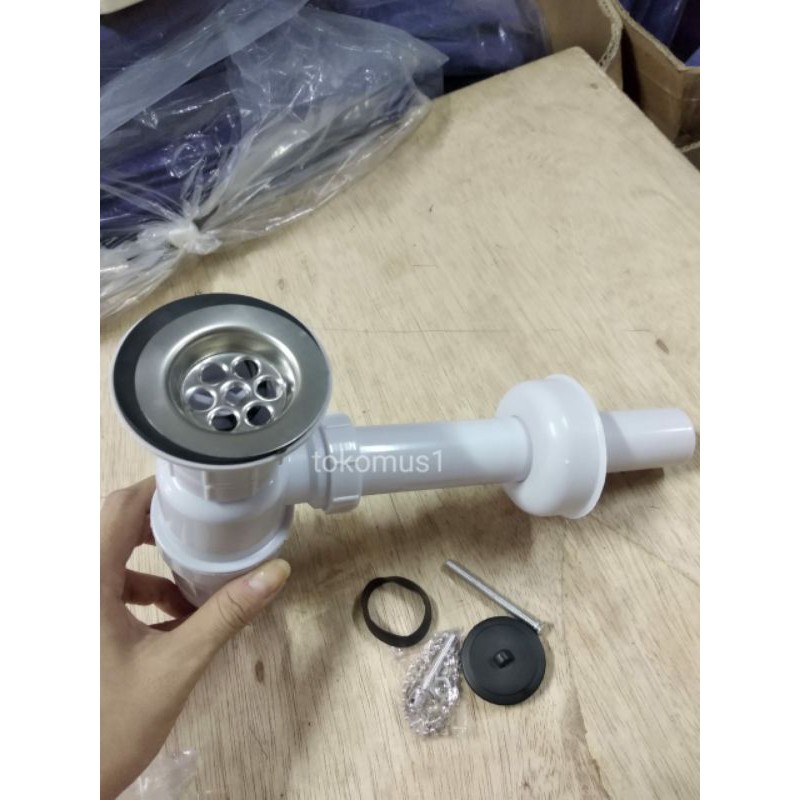 Sifon Botol PVC Afur Pembuangan Air Wastafel Plastik Sivon Plastik