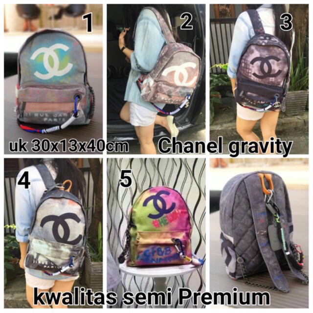 Tas ransel chanel grafiti fre dompet semi premium