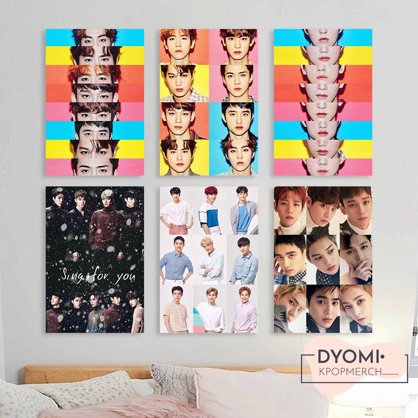 POSTER KAYU EXO, HIASAN DINDING KPOP, POSTER KAYU KPOP, DEKORASI