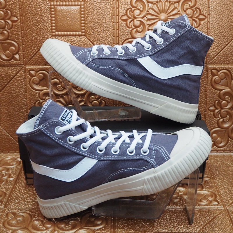 SEPATU SNEAKERS CONVERSE ALL STAR HIGH HI TINGGI NEW DESAIN VINTAGE CLASSIC 70S ABU GREY