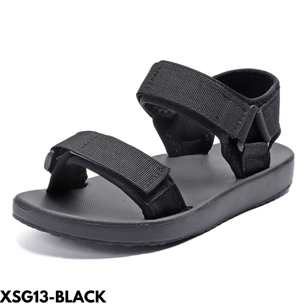 SANDAL WANITA POLOS CASUAL HARIAN PRAKTIS TIDAK JATUH BAGUS BAHAN RUBBER COMBI CANVAS IMPORT SG13