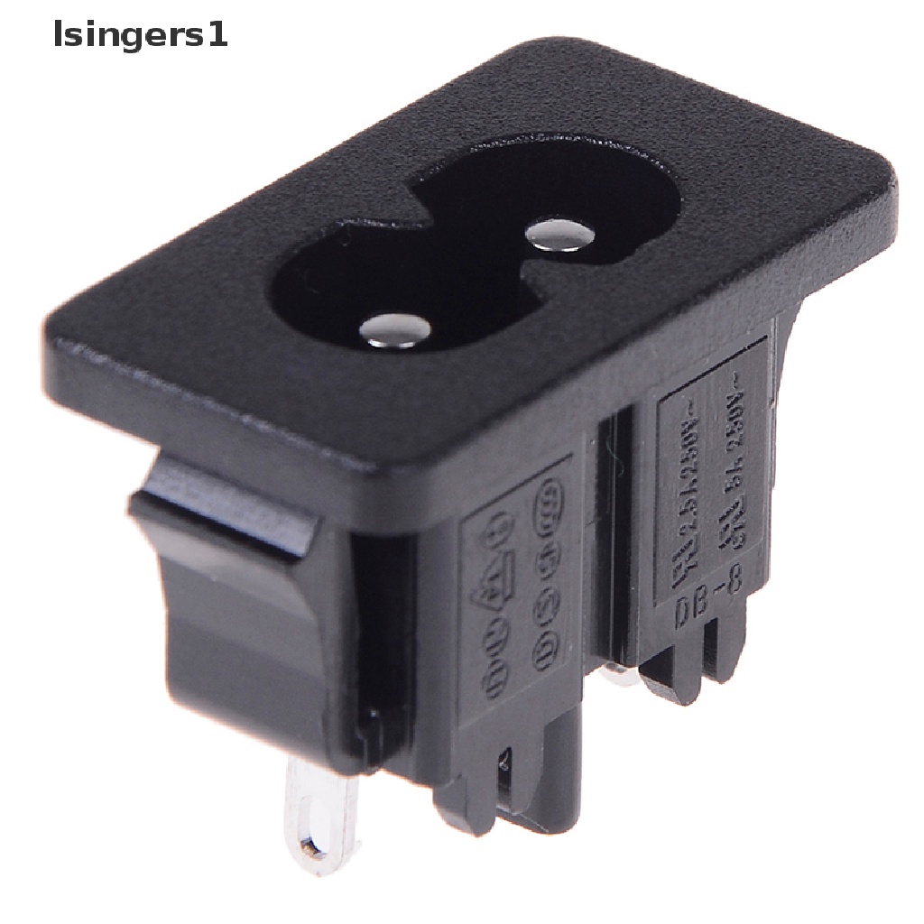 (lsingers1) 5pcs Konektor power inlet AC250v 2.5a iec320 c8 male 2 Pin