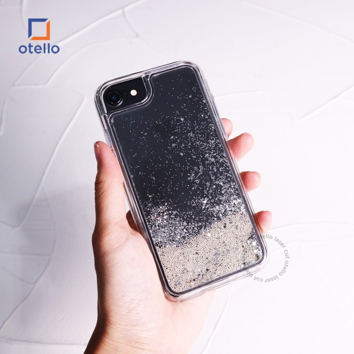 Otello Silver Liquid Glitter Premium Casing iPhone Case Mewah Unik