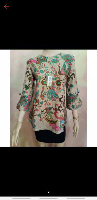 Tunik Seno Monokrom L Arta Batik L Batik Wanita L Seragam Batik