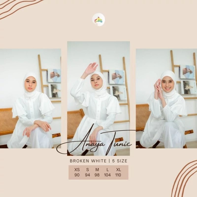 Anaya Tunik Cantik Black &amp; White fashion kekinian tidak pasaran