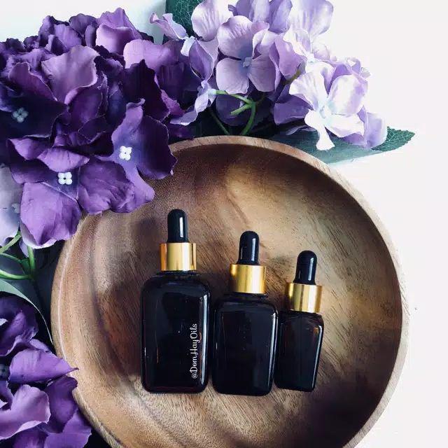 Botol Pipet Kaca Kotak 10ml 30ml 50ml Tutup Gold Hitam - Bottle Dropper Accessories Essential Oil