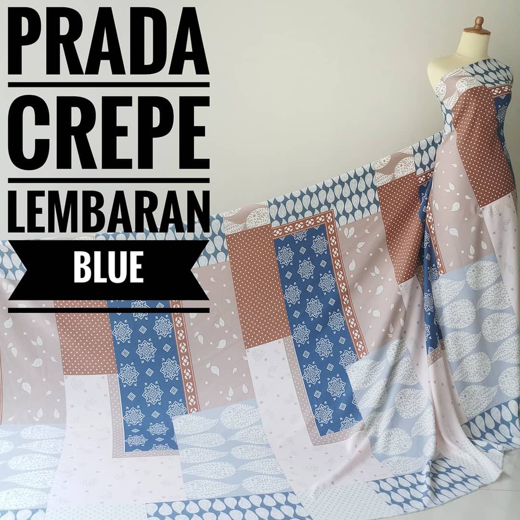 Kain Meteran Prada Crepe Lembaran Blue (0.5M)