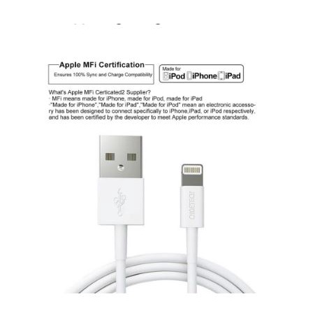 Cable usb A to lighnting choetech MFI sync charge 2.4A 1.2m for iphone ipad ipod ip0026-12 ip-0026