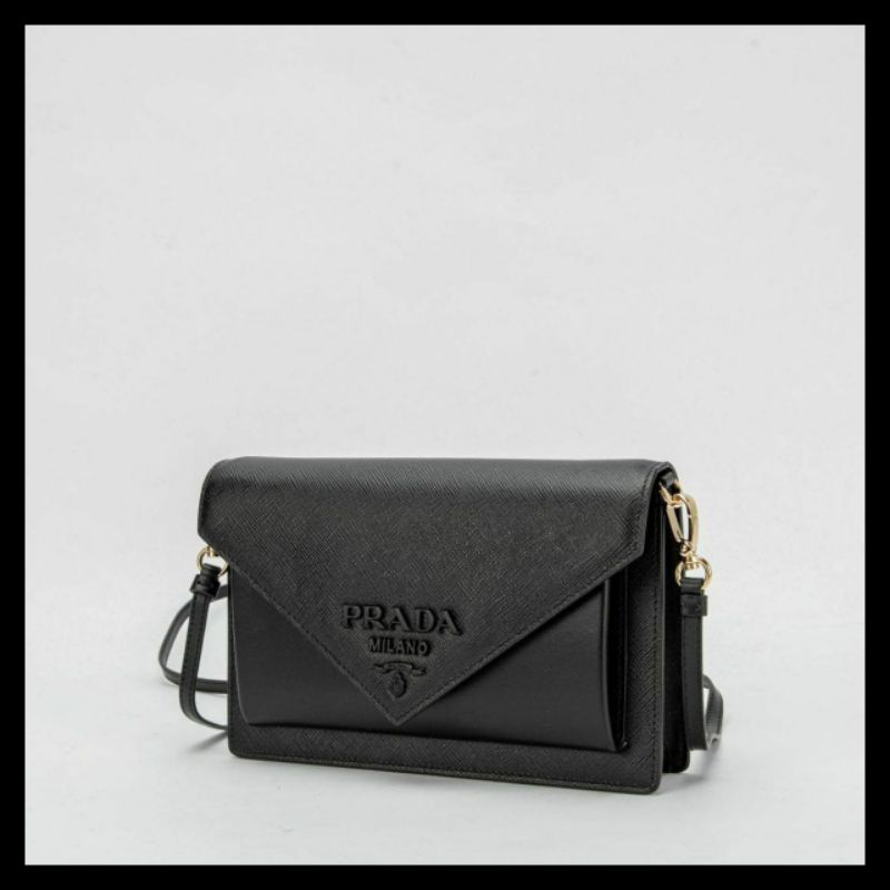 Jual Tas Wanita Prada Saffiano Leather Mini Bag Color Black GHW. Branded Original