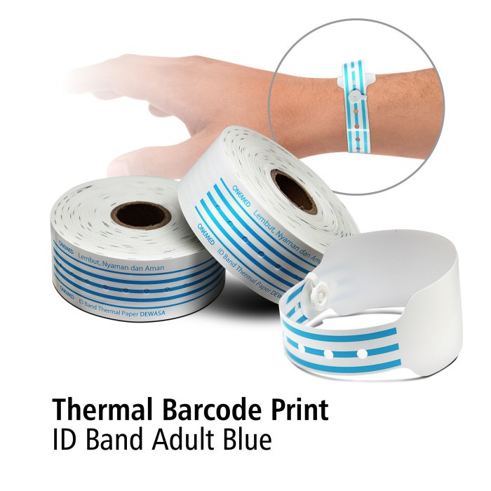 ID Band Dewasa Thermal Barcode Print Onemed OJ