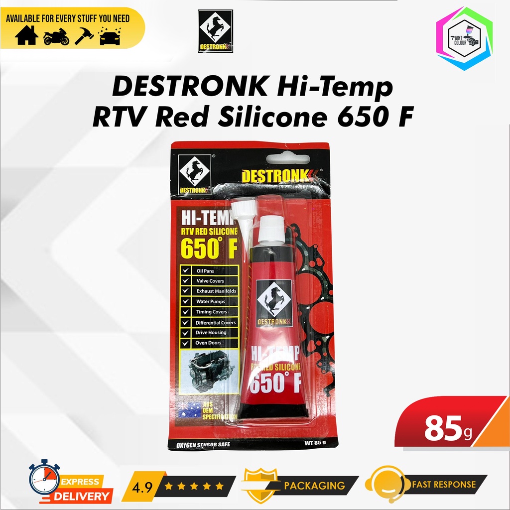 Lem Silicone Anti Panas Destonk Hi-Temp 85gr