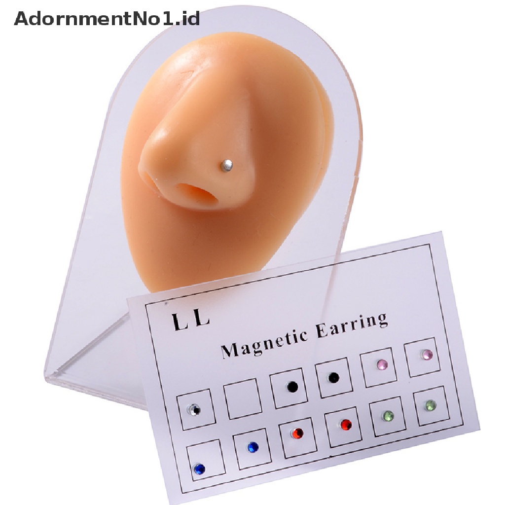 (AdornmentNo1) 12pcs / Set Anting Tindik Hidung Magnetik Tanpa Tindik Untuk Perhiasan Wanita (ID)