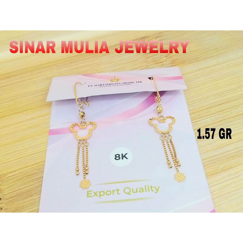 ANTING PANJANG ITALY BOLA 5 BUNGA 1 BONEKA EMAS