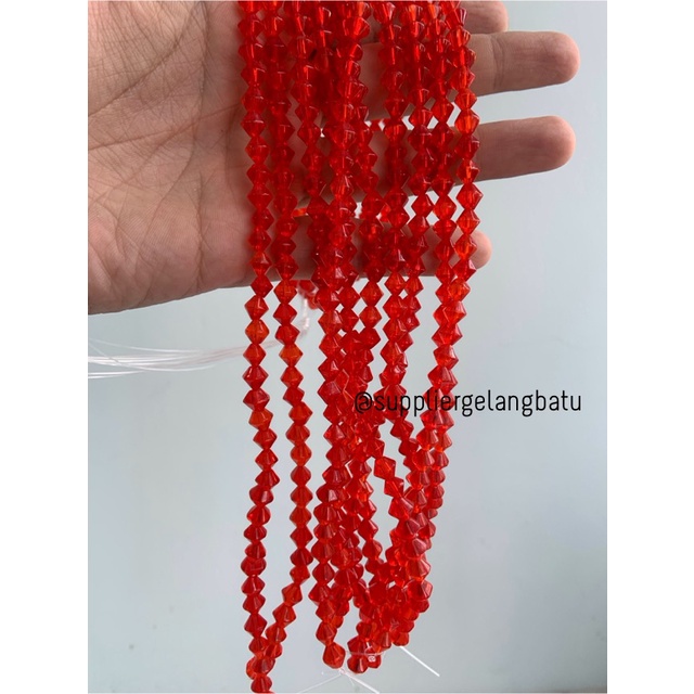 kristal BICONE AUSTRIA MERAH 6mm diamond belimbing craft GELANG KALUNG