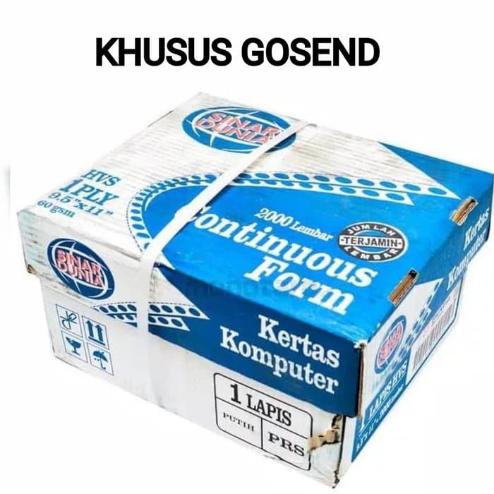 

GOSEND Continuos Form SIDU 1ply PRS 9,5x11:2/Kertas Komputer PPL Paperline