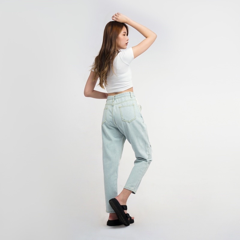 VIERLIN - Jeans 5711 - BOYFRIEND JEANS SOBEK HIGHWAIST RIPPED
