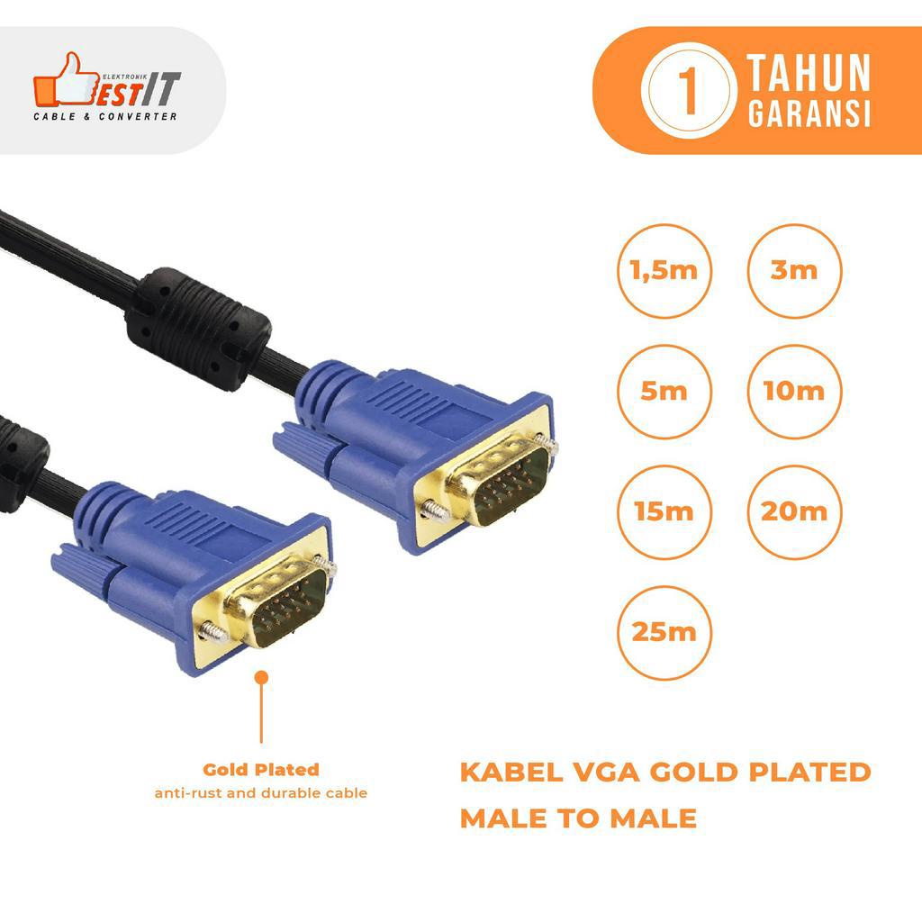 Kabel VGA Gold Plate High Quality 1.5 Meter NYK