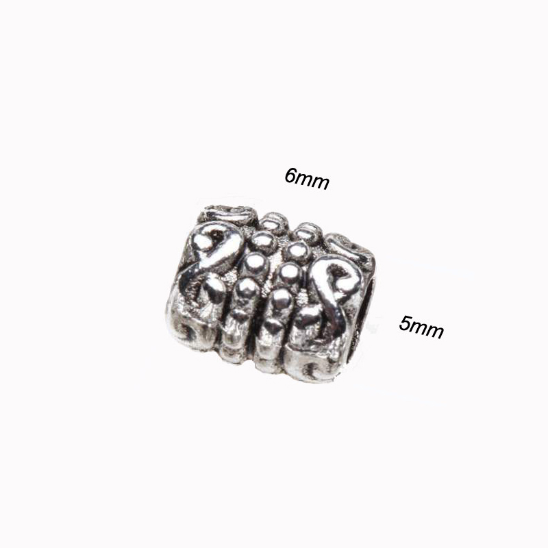 50/100Pcs European Silver Plated Loose Spacer Beads Charms Jewelry Making DIY 7*3 mm