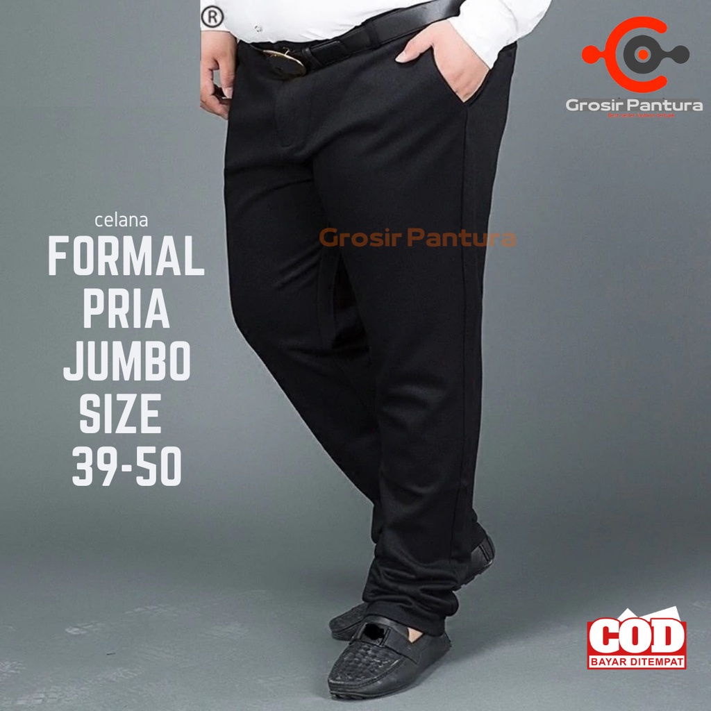 Celana Panjang Kantor Formal Jumbo Big Size Pria Dewasa Bahan Tebal Size 39-50