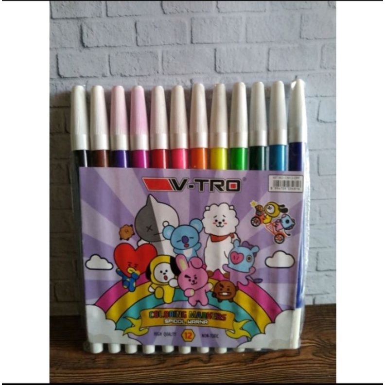 

Isi 12 Pcs Spidol Warna Permanen Merk V-tro