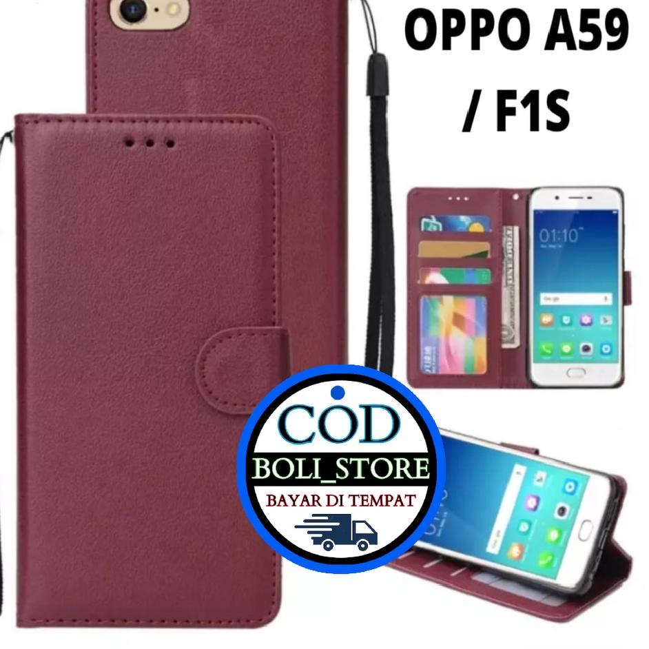 CASING / CASE KULIT FOR OPPO F1S  OPPO A59 - CASING DOMPET- COVER -SARUNG HP "NO. 26874"