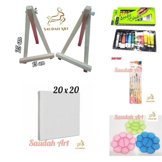 

Paket Lukis Lengkap (kanvas 20x20,palet,kuas,cat akrilik,easel)