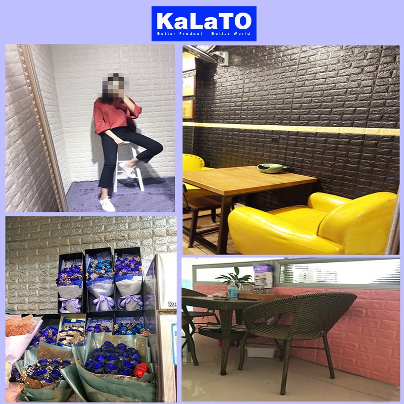 (KaLaTO) Wallpaper Dingding 3D Foam Motif Batu Bata 70 x 77 CM Dekorasi Dinding Kamar Murah Wallpaper 3D Foam-8