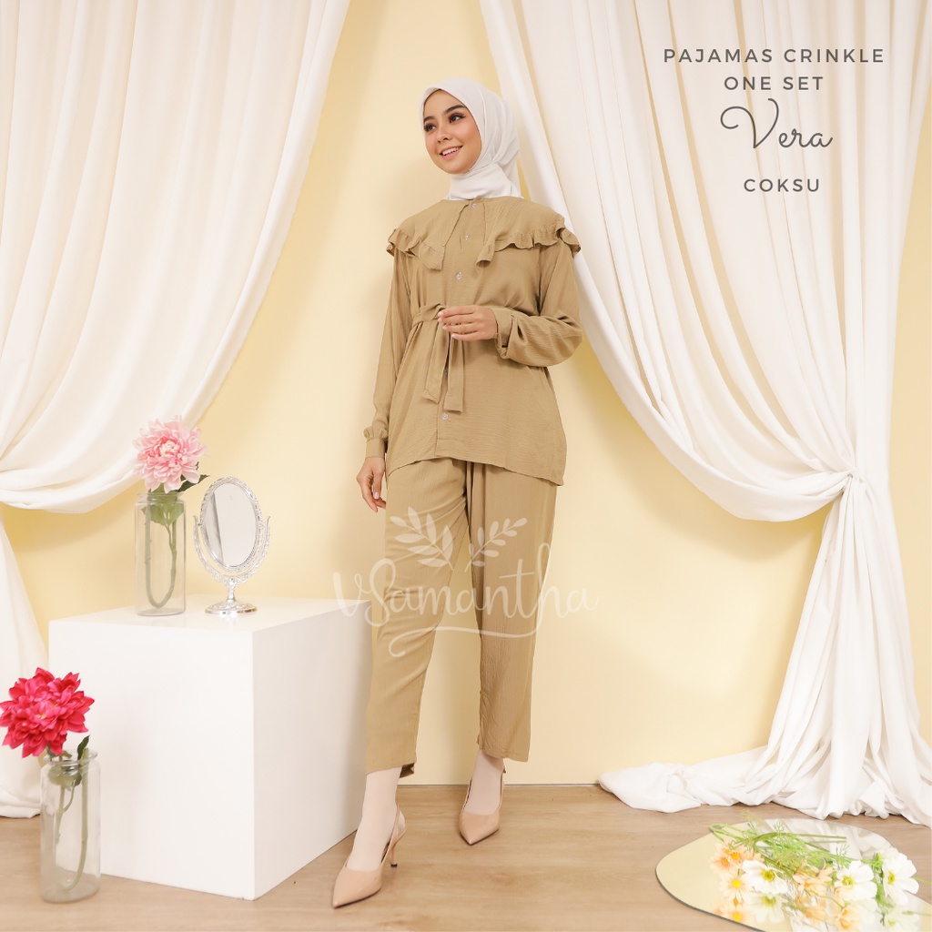 Pajamas / Piyama One Set Kemeja Rayon Crinkle Premium Vera