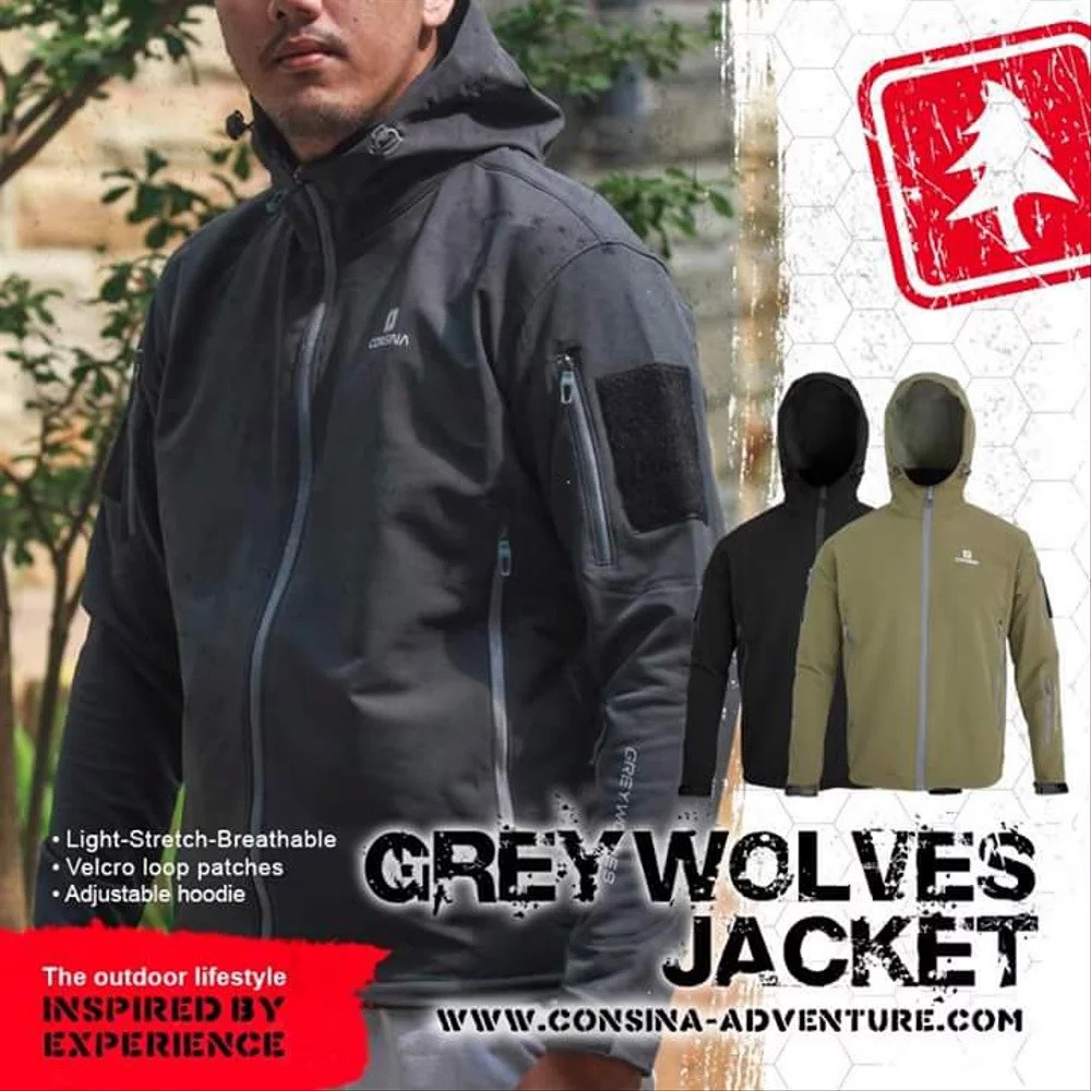 Consina Jaket Grey Wolves BIG SIZE Jaket Bomber Hoodie