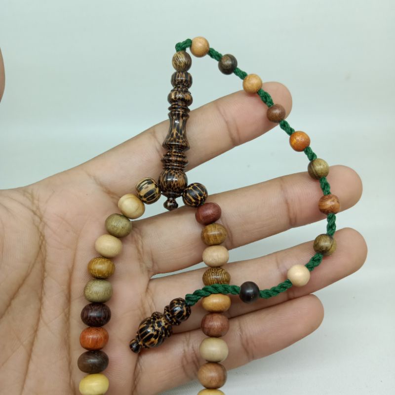 Tasbih Kombinasi 20 Kayu Langka Bertuah Nusantara Motif Pipih