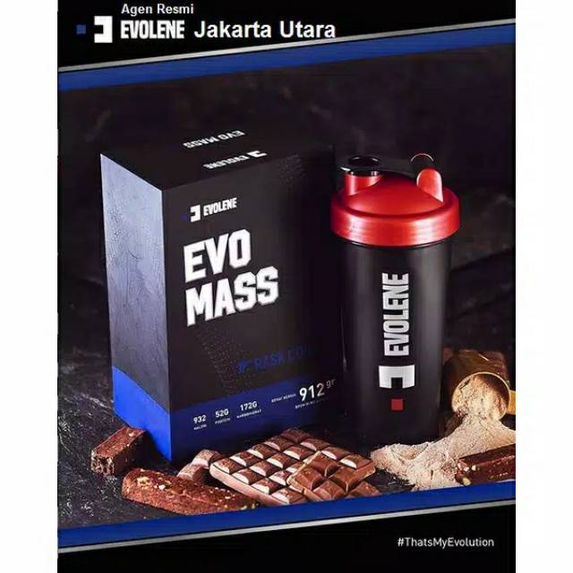 Evolene Evomass Gainer 912 gram 2lbs Evomass BPOM HALAL MUI