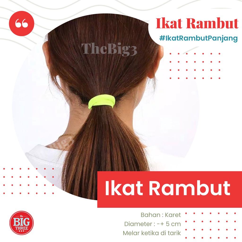 Ikat Rambut Kepala Donat warna warni hitam bahan karet TBT